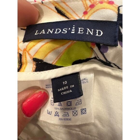 Land’s end floral white skirt box pleat excellent condition size 10 - Picture 6 of 6